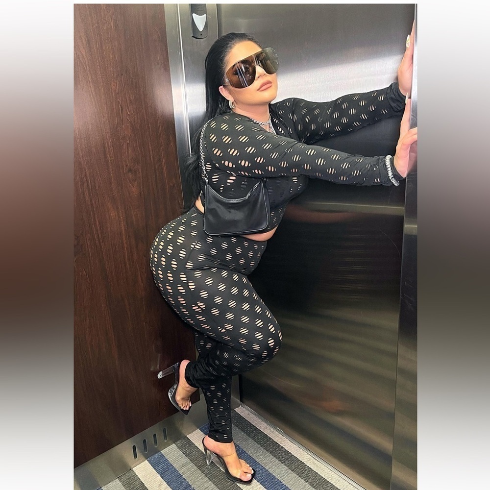 Fashion nova 2X Enough play Bestie Leggings set black - Picture 2 of 12